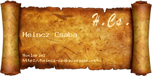 Heincz Csaba névjegykártya